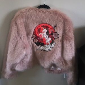 Pink Faux fur jacket